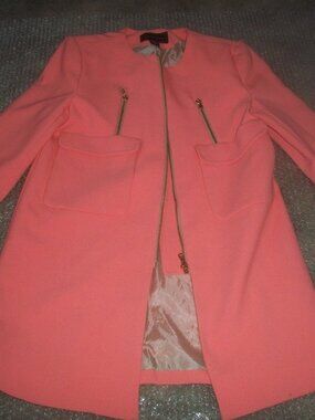 womens spring coat.lined.peach.Metaphor.Size medium